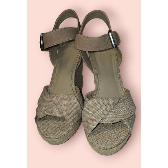 Guess Women Brown Wedge HEELS 7.5 M 5" - Picture 13 of 13